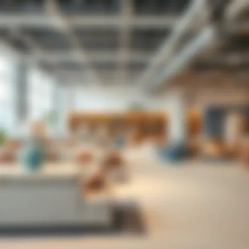 Modern Showroom Furniture Layout Elegant furniture arrangement in a modern showroom