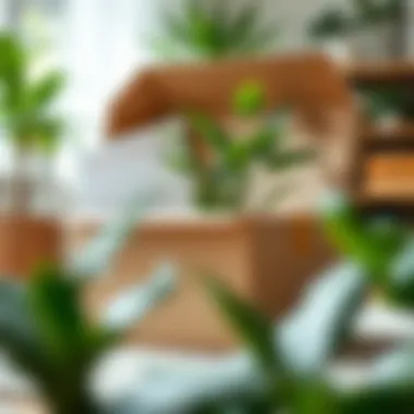 Delivery box containing a freshly shipped plant