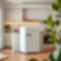 Elegant white mini fridge in a modern kitchen setting