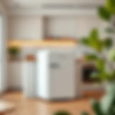 Modern Elegance: White Mini Fridge in a Stylish Kitchen Elegant white mini fridge in a modern kitchen setting