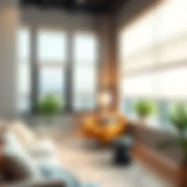 Modern roller shades providing light control in a stylish manner